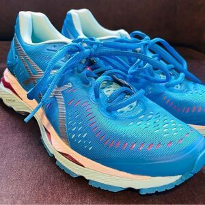 ASICS GEL KAYANO 23 Womens Blue Pink Silver 7.5 US 39 EUR Excellent condition